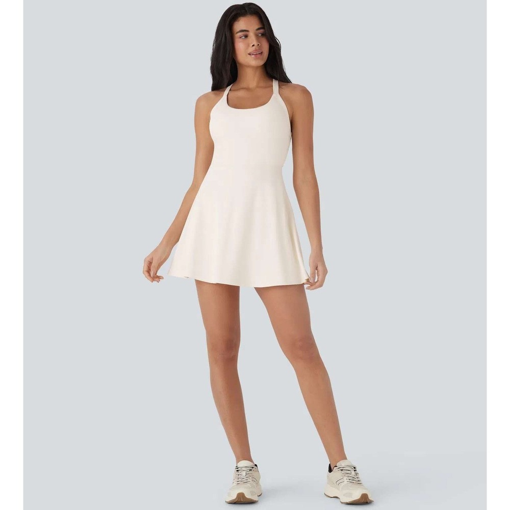 Halara SoftlyZero Airy Backless Twisted InstantCool Dance Active Dress XL NWT